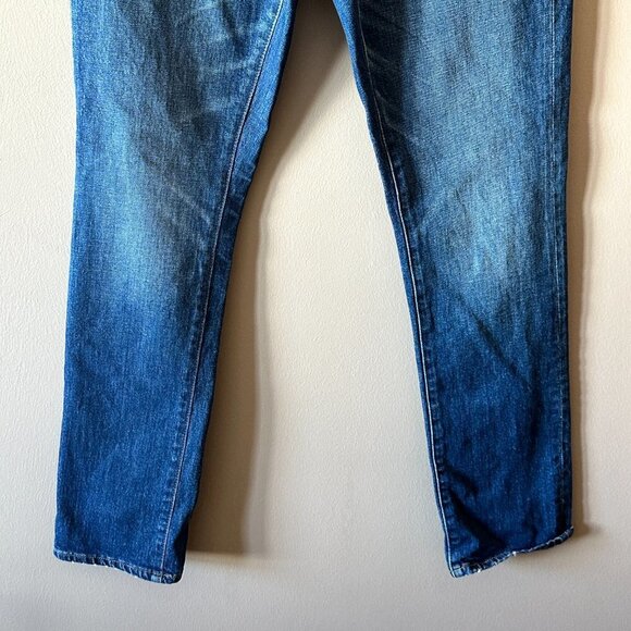Women's 26 Madewell The High-Rise Slim Boyjean Zipper Fly Distressed Whiskering - Picture 5 of 10